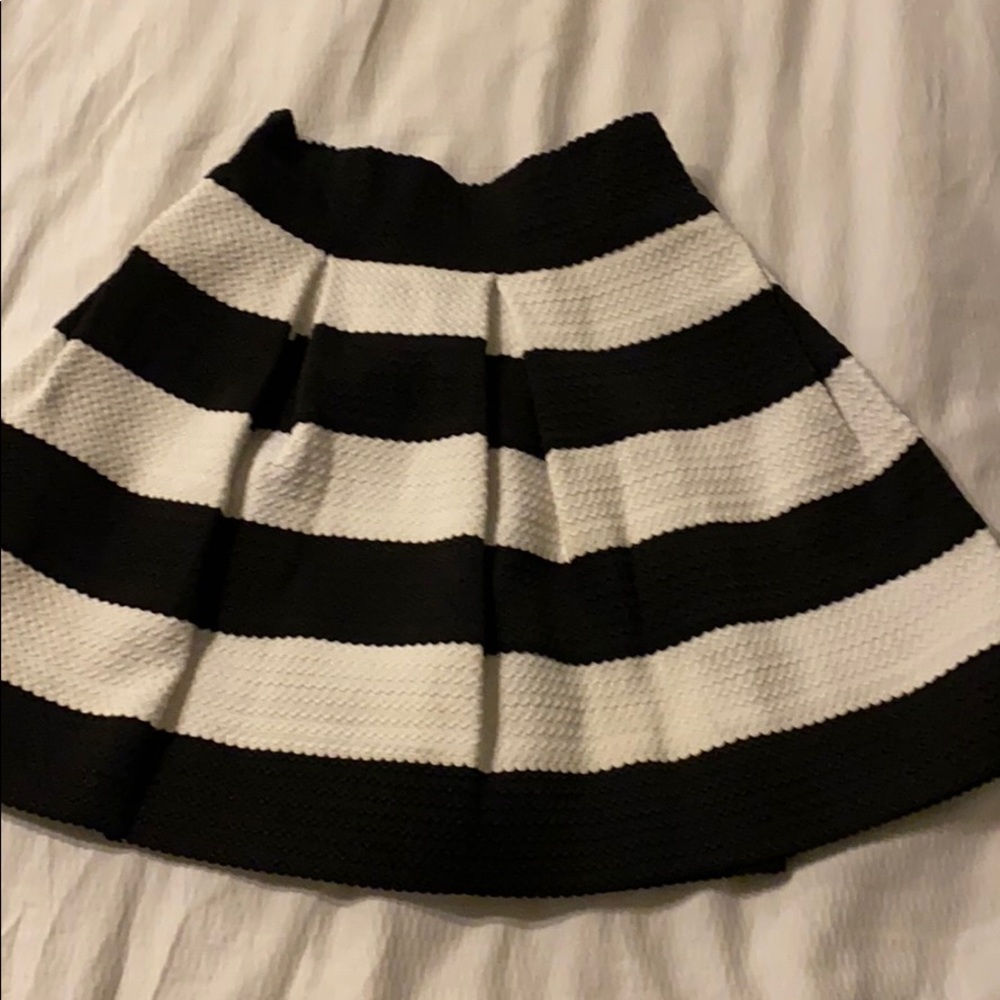 black and white striped skirt